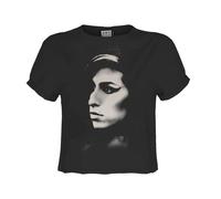 Amplified Women's Tonal Pose Amy Winehouse Crop T-Shirt in Charcoal | Size: Medium Amplified Charcoal M