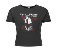 Amplified Women's Under My Boots Avril Lavigne Crop Top in Charcoal | Size: Large Amplified Charcoal L