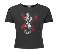 Amplified Women's Under My Skin Avril Lavigne Crop Top in Charcoal | Size: Medium Amplified Charcoal M