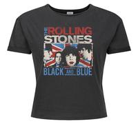Amplified Women's Union Jack The Rolling Stones Crop Top in Charcoal | Size: Medium Amplified Charcoal M