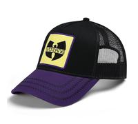 Amplified Trucker Baseball Cap with Adjustable Snapback Closure, Breathable, Wu-Tang Clan, Black-Purple-Yellow, One Size