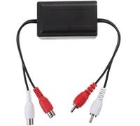 Amplifier Noise Isolator Filter for Car Stereo Rca Ground Loop Hum | Plug-and-play Inline Installation, Helps Sound Quality during Amplifier Setup, Black Plastic Alloy Construction for DIY