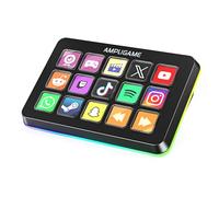 AmpliGame Fifine Stream Controller with 15 Macro Keys, Streaming Deck with Trigger Actions in Apps Software OBS/Twitch/YouTube/Streamlabs, Shortcut Buttons Keypad Works with Mac and PC-D6
