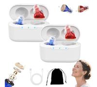 Amplihear Hearing Aids for Seniors, Amplihear Pro Hearing Aids for Seniors, Rechargeable with Noise Cancelling, Sound Excellence, Comfort Fit, with 7 Different Size Silicone Ear Tips (2pcs)