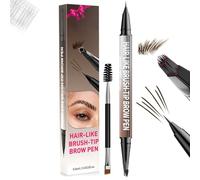 Ampltulastd 4d Brow Pen - for Natural, All-Day Eyebrow & Eyeliner Perfection, Hardpointing Microblading Eyebrow Pencil Waterproof, Faux Brow Ultra Fine Double-Brush Tip Brow Filling Pen (02#)