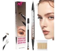 Ampltulastd 4d Brow Pen for Natural, All-Day Eyebrow & Eyeliner Perfection, Hardpointing Microblading Eyebrow Pencil Waterproof, Ultra Fine Double-Brush Tip Brow Filling Pen (02#)