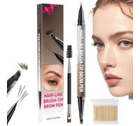 Ampltulastd 4d Brow Pen for Natural, All-Day Eyebrow & Eyeliner Perfection, Hardpointing Microblading Eyebrow Pencil Waterproof, Ultra Fine Double-Brush Tip Brow Filling Pen (04#)