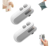 Ampltulastd Bag Sealer,Ceremonyk Mini Sealers,Small Household Hand Pressure Sealers,2 In 1 Sealer for Long-Lasting Freshness (2PCS*White)