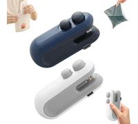 Ampltulastd Bag Sealer,Ceremonyk Mini Sealers,Small Household Hand Pressure Sealers,2 In 1 Sealer for Long-Lasting Freshness (White+Blue)