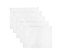 AMPOSSTO 5PCS A4 Large Binder Pockets 4 Holes Clear PVC Waterproof Loose Leaf Bags Zipper Document Filing Bags
