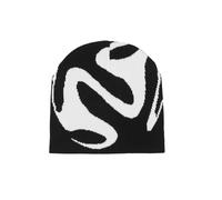 AMPOSSTO Unisex Y2K Knitted Beanie Hat Gothic Tooth Skull Cap Winter Warm Hat for Women Men Halloween, Black B, One size