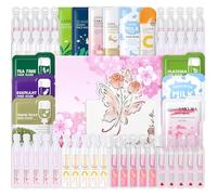 Ampoule Serum Skincare Set, 40x2ml One Day Serum with Watermelon, PDRN, Vitamin C & Sakura + Soothing Mud Masks & Overnight Sleeping Masks for Hydrating & Firming, Travel TSA-friendly Sized
