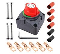Ampper 1-2-Both-Off Battery Disconnect Switch, 12-48 V Battery Master Cut Shut Off Isolator Switch with Lugs (1-2-Both-Off Kit)