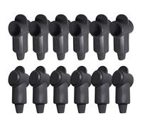 Ampper 12 Pcs Silicone 3/8" Stud Terminal Covers, Flexible Post Terminal Cover Protector Boot for Battery Ground Junction Block Post, Fits 6-2 Gauge Wire (Black)