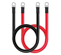 Ampper 8 AWG Battery Cable Set, 20 Inch Copper Power Inverter Cables with Terminals for Car, Vehicle, RV, Solar Application and More (5/16" Ring, 1 Set)