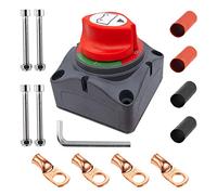 Ampper Battery Switch, 12-48 V Battery Power Cut Master Switch Disconnect Isolator with Lugs for Car, Vehicle, RV and Boat (On/Off Kit)