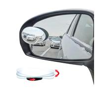 Ampper Blind Spot Mirror Oval, HD Glass Frameless Stick on Adjustabe Convex Wide Angle Rear View Blind Spot Car Mirror for Car Blind Spot, Pack of 4
