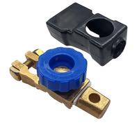 Ampper Brass Top Post Battery Disconnect Switch, Brass Battery Master Switch Isolator with Cover for Power Disconnect Cut Off