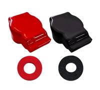 Ampper Top Post Flexible Military Spec Battery Terminal Cover, Battery Terminal Clamp Insulator Protector W/Washers for Car, Vehicle, RV and Boat (1 Pair)