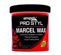 Ampro Marcel Wax - Gives All Hair Types Long Lasting Hold - Rinses Out Easily without Any Buildup or Residue and Protects Tresses from Heat - Unscented Formula with No Alcohol or Parabens - 12 oz