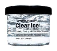 Ampro Pro Styl Clear Ice Styling Gel - Protects and Strengthens Your Strands - Non-Flaking, Alcohol Free, Vegan Formula - Flexible, Touchable Hold for All Hair Types - 10 oz