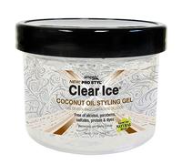 Ampro Pro Styl Coconut Styling Gel - Moisturizes and Conditions Your Strands - Non-Flaking, Alcohol Free, Vegan Formula - Flexible, Touchable Hold for All Hair Types - 12 oz