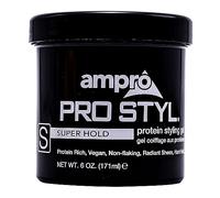 Ampro Pro Styl Styling Gel – Protein, Alcohol-Free, Vegan – Super Hold 6 oz