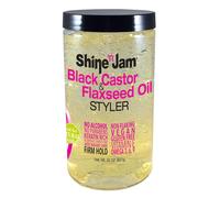 Ampro Shine-n-Jam Castor Oil and Flaxseed Gel - Nourishes Tresses and Adds Shine - Infused With Vitamin E to Condition All Hair Textures - Strengthens with Keratin Protein and Omega 3-907 g