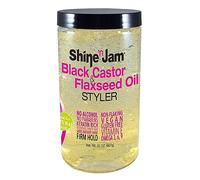 Ampro Shine-n-Jam Castor Oil and Flaxseed Gel - Nourishes Tresses and Adds Shine - Infused With Vitamin E to Condition All Hair Textures - Strengthens with Keratin Protein and Omega 3-907 g
