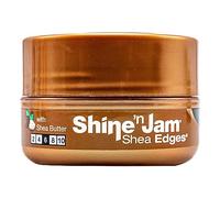 Ampro Shine-n-Jam Shea Edges - Infused with Shea Butter and Silk Protein to Moisturize Hair - Great for Taming Fringe, Ponytails, and Updos - Firm Tresses with Non-Greasy Shine - 2.25 oz