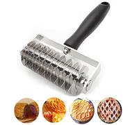 AMPSEVEN Pastry Lattice Roller Cutter - Professional Stainless Steel Dough Lattice for Pie Pizza Bread, beef wellington, Pastry Crust Roller Cutter