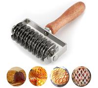 Ampseven Pastry Lattice Roller Cutter - Stainless Steel Dough Lattice For Pie Pizza Bread Beef Wellington Pastry Crust Roller Cutter