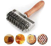 AMPSEVEN Pastry Lattice Roller Cutter - Stainless Steel Dough Lattice for Pie Pizza Bread beef wellington Pastry Crust Roller Cutter
