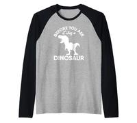 Amputated Leg Gifts Amputee Before You Ask It was a Dinosaur Raglan Baseball Tee