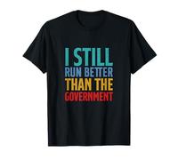 Amputee I Still Run Better Than Government Amputated Retro T-Shirt