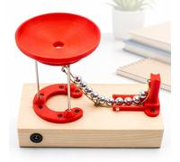 AMQYDT DIY Perpetual Motion Machine Model, Electromagnetic Perpetual Motion Model, Wooden Base STEM Physics Demonstration Kit for Classroom Teaching and Office Desk Decor