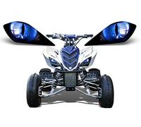 AMR Racing ATV Headlight Eye Graphics Decal Cover Compatible with Yamaha Raptor 700/250/350 - Eclipse Blue