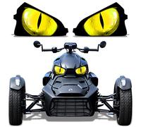 AMR Racing Roadster Headlight Eye Graphics Decal Cover Compatible with Can-Am Ryker 2019-2022 - Eclipse Yellow