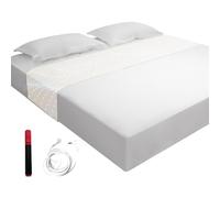 Amradield GroundingWell Grounding Sheet 104"x24" Fits All Bed Sizes 5% Silver Fiber 95% Organic Cotton Grounded Half Flat Sheet with 15Ft Grounding Cord and Test Pen Earth Connected Sheets for Sleep