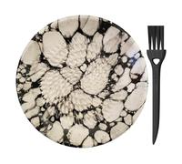 AMRAMI® Spanish Grater, Round Ceramic Grater as Nutmeg Grater, Garlic Grater, Ginger Grater - Ceramic Grating Plate Handmade (Pebbles)