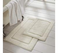 Amrapur Overseas 2-Pack Solid Loop with Non-Slip Backing Bath Mat Set (17-inch by 24-inch/21-inch by 34-inch), Ivory