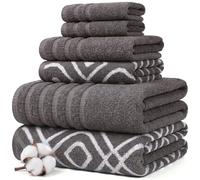 Amrapur Pacific Coast Textiles 6 Pc Yarn Dyed Towel Oxford Ash Grey, 6-Piece