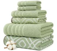 Amrapur Pacific Coast Textiles 6 Pc Yarn Dyed Towel Oxford Sage Green, 6-Piece