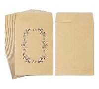 Amreich 50PC Self-Seal Seed Envelopes - Mini Kraft Paper Packets 8X 6CM