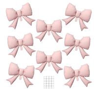 Amreich 8Pc Pink Bow Balloons with 1 Sheet Adhesive Dots
