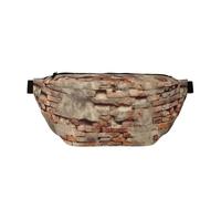 AMREWQYL Ancient Worn Brick Wall printed Crossbody Waist Pack Casual Chest Bag, Black, One Size