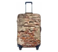 AMREWQYL Ancient Worn Brick Wall printed Suitcase Cover Washable Elastic luggage cover, Black, XL