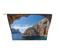 AMREWQYL Arch in Mallorca Spain printed Daily Storage bag Makeup Bag Travel Toiletry Bag, Black, One Size