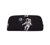 AMREWQYL Astronaut Space Basketball printed Pencil Bag 3D leather zipper pen case
