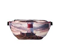 AMREWQYL Beauty Lighthouse printed Crossbody Waist Pack Casual Chest Bag, Black, One Size